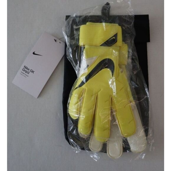 Nike CN5651 765 Adult Sz 10 Yellow/White GK Grip3 Football/Soccer Gloves - Picture 1 of 3